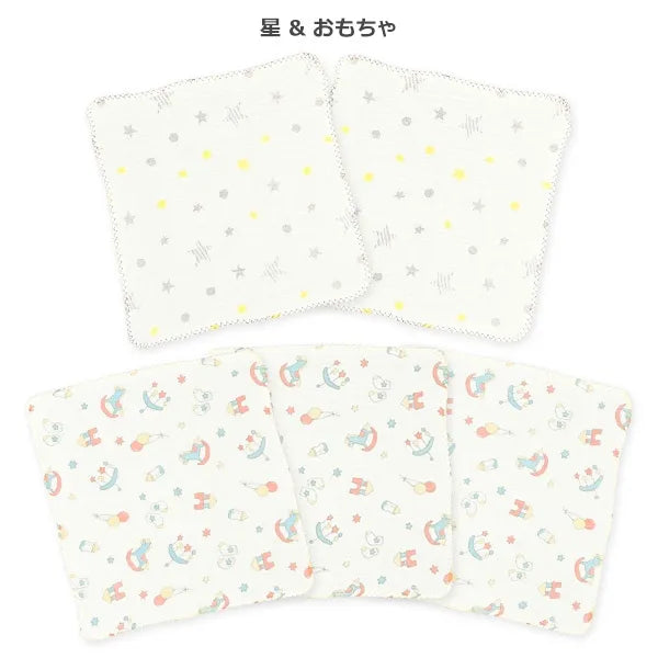 雙層純綿細紗巾5件裝