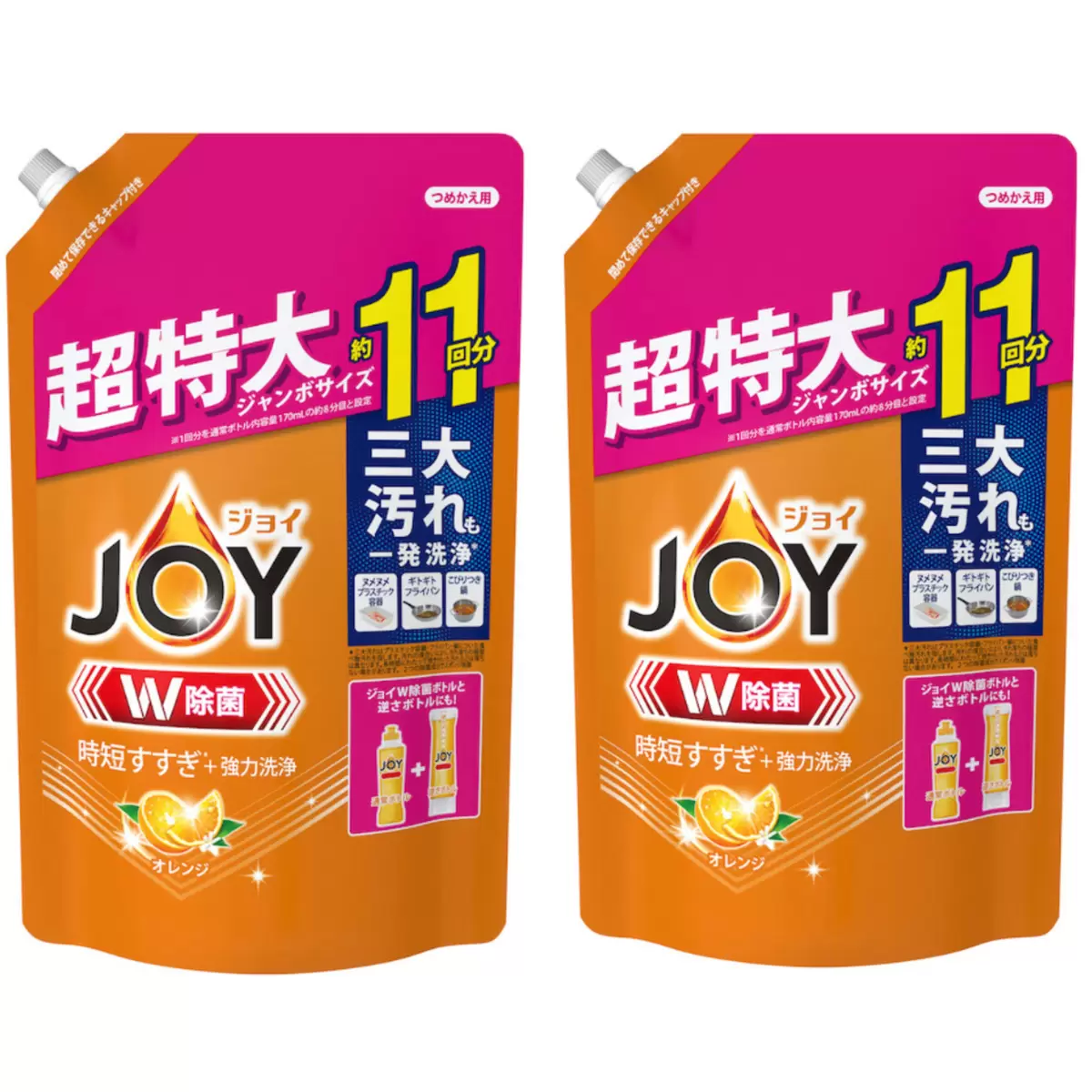 日本製 JOY W 除菌濃縮去油污洗潔精 補充裝 - 1425 ml ×2